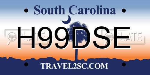 H99DSE South Carolina License Plate