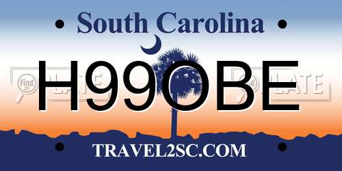H99OBE South Carolina License Plate