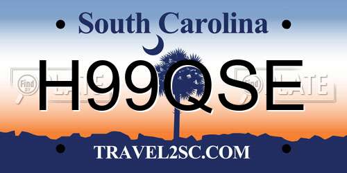 H99QSE South Carolina License Plate