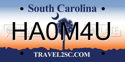 HA0M4U South Carolina License Plate