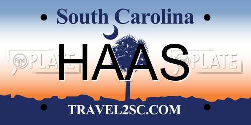 HAAS South Carolina License Plate