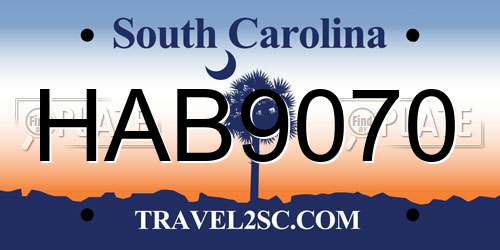 HAB9070 South Carolina License Plate