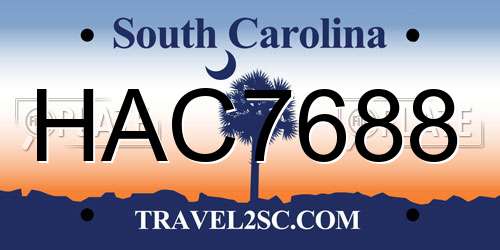 HAC7688 South Carolina License Plate