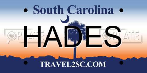 HADES South Carolina License Plate