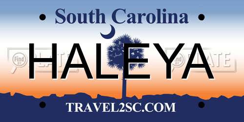 HALEYA South Carolina License Plate