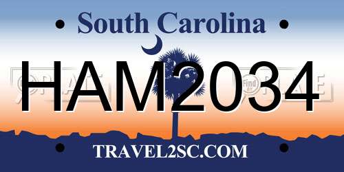 HAM2034 South Carolina License Plate