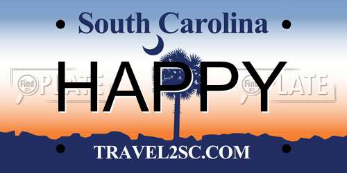 HAPPY South Carolina License Plate