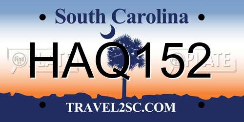 HAQ152 South Carolina License Plate