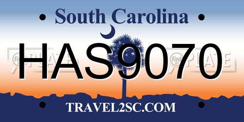 HAS9070 South Carolina License Plate