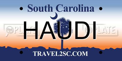 HAUDI South Carolina License Plate