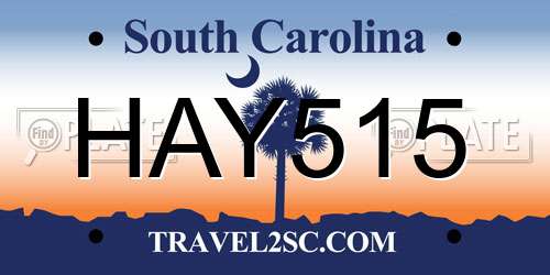 HAY515 South Carolina License Plate