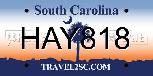 HAY818 South Carolina License Plate