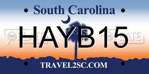 HAYB15 South Carolina License Plate