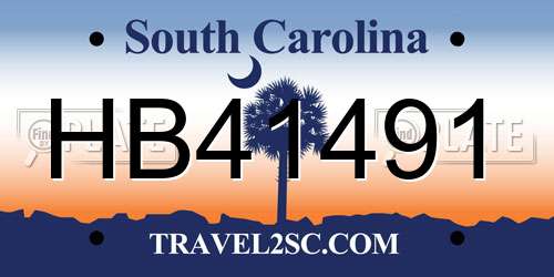 HB41491 South Carolina License Plate