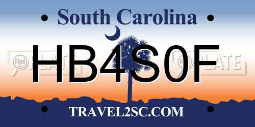 HB4S0F South Carolina License Plate