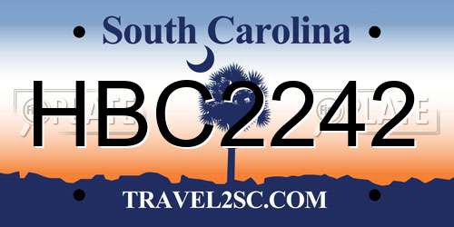 HBC2242 South Carolina License Plate