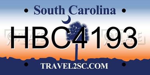 HBC4193 South Carolina License Plate