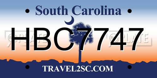 HBC7747 South Carolina License Plate