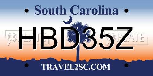 HBD35Z South Carolina License Plate