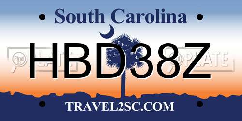 HBD38Z South Carolina License Plate