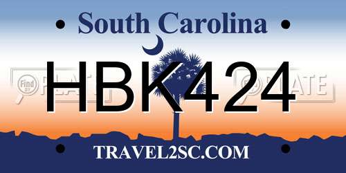HBK424 South Carolina License Plate