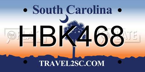 HBK468 South Carolina License Plate