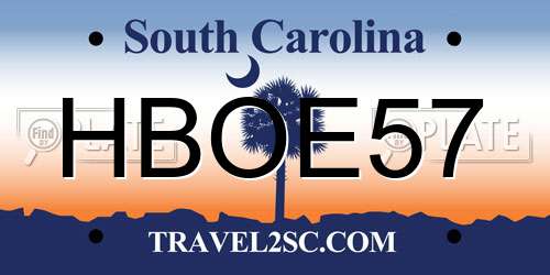 HBOE57 South Carolina License Plate