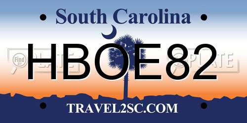 HBOE82 South Carolina License Plate
