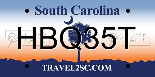 HBQ35T South Carolina License Plate