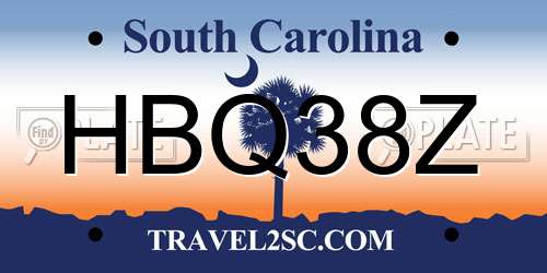 HBQ38Z South Carolina License Plate