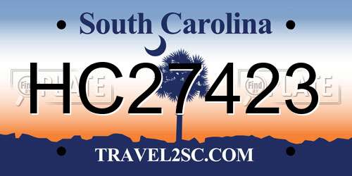 HC27423 South Carolina License Plate
