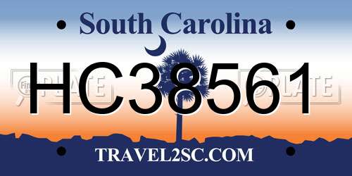 HC38561 South Carolina License Plate