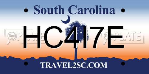 HC4I7E South Carolina License Plate