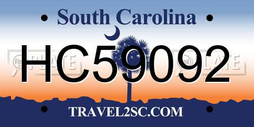 HC59092 South Carolina License Plate