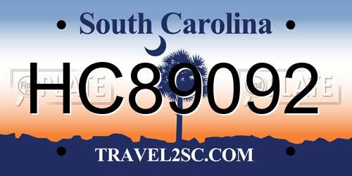 HC89092 South Carolina License Plate