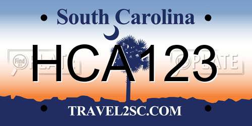 HCA123 South Carolina License Plate