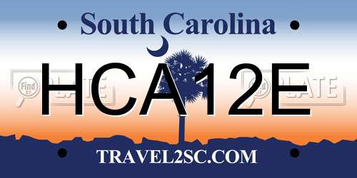 HCA12E South Carolina License Plate