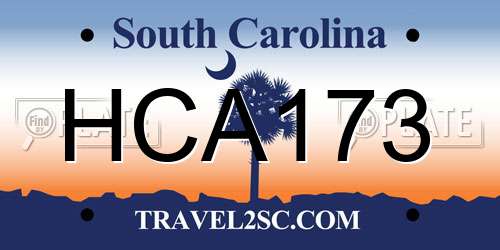 HCA173 South Carolina License Plate