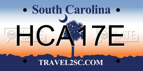 HCA17E South Carolina License Plate