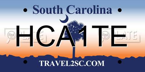 HCA1TE South Carolina License Plate