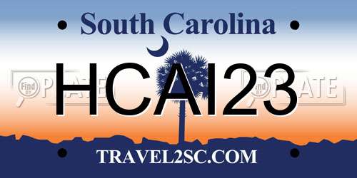 HCAI23 South Carolina License Plate