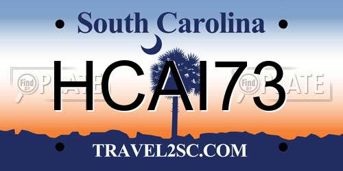 HCAI73 South Carolina License Plate
