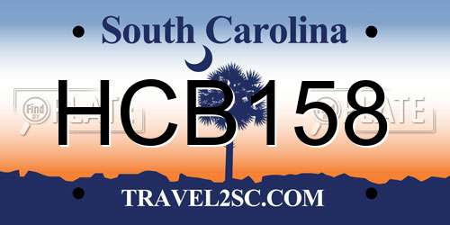 HCB158 South Carolina License Plate