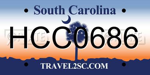 HCC0686 South Carolina License Plate