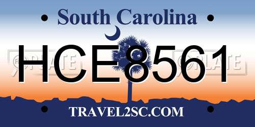 HCE8561 South Carolina License Plate