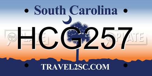 HCG257 South Carolina License Plate