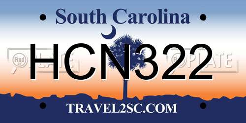 HCN322 South Carolina License Plate
