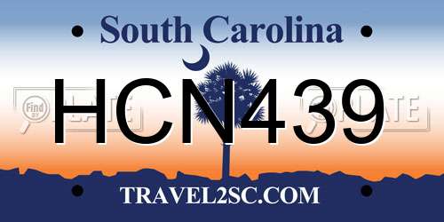 HCN439 South Carolina License Plate