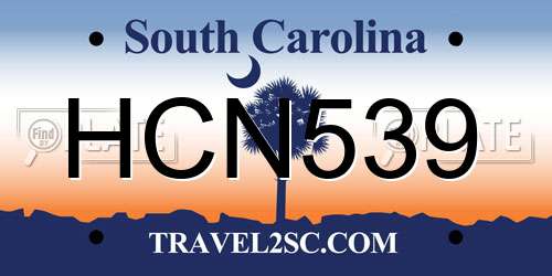 HCN539 South Carolina License Plate