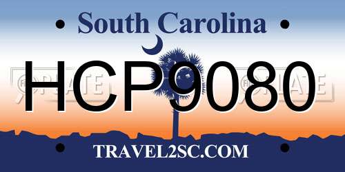 HCP9080 South Carolina License Plate